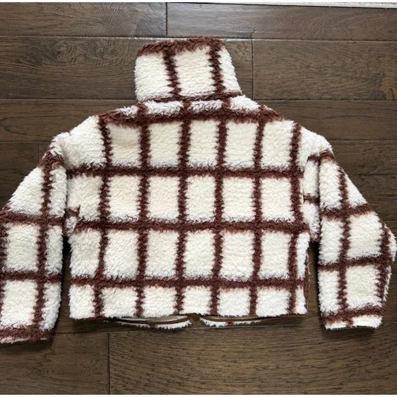 PROMESA Plaid Teddy Jacket Size S Soft Girl - Picture 2 of 4